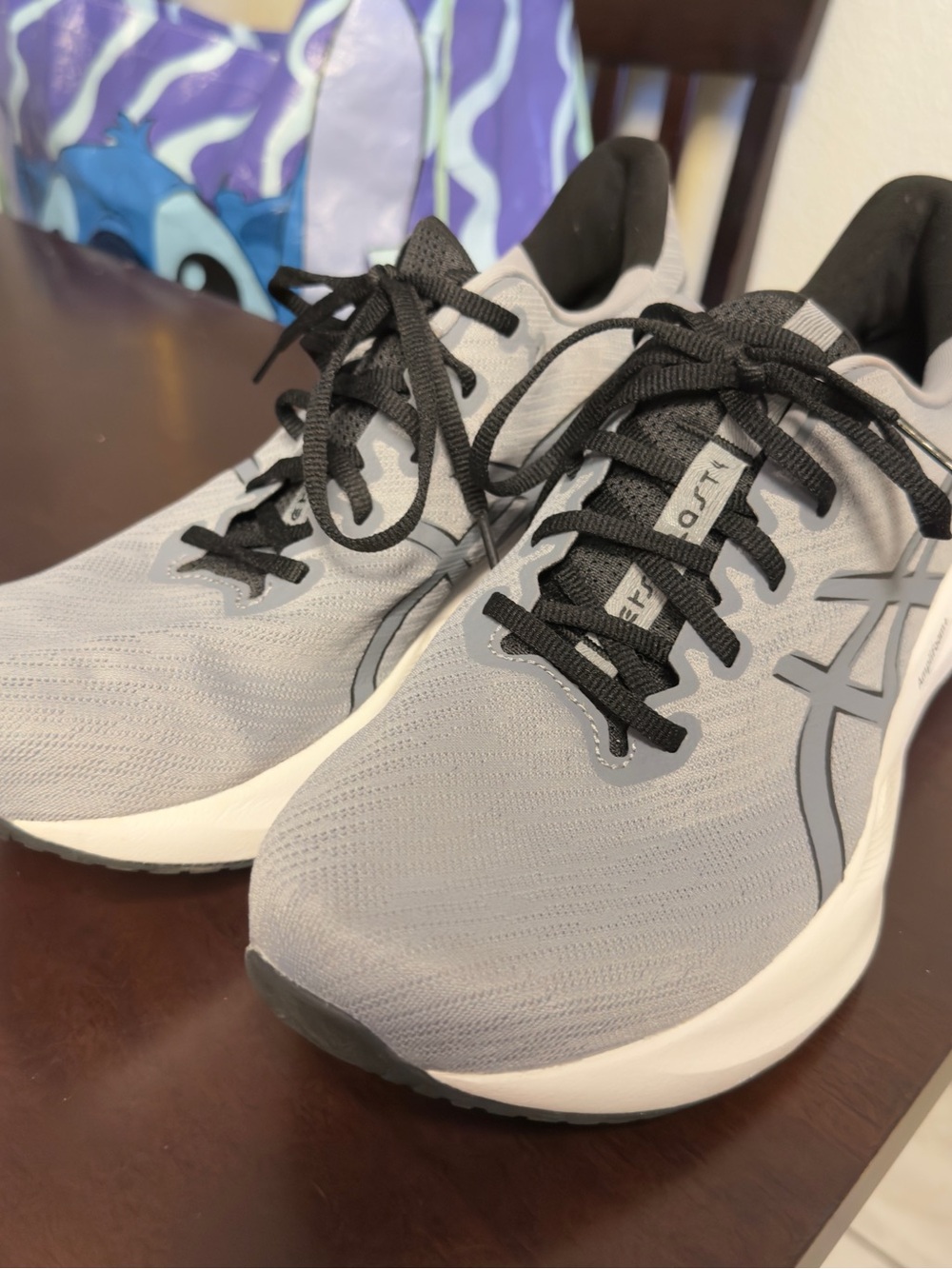 Asics Gray and Black Men's Athletic Running Shoes